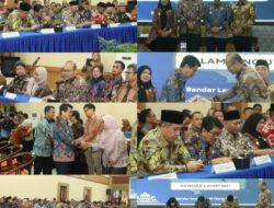 Bupati Hamartoni menghadiri acara Penyerahan LKPD Serentak Se-Provinsi Lampung